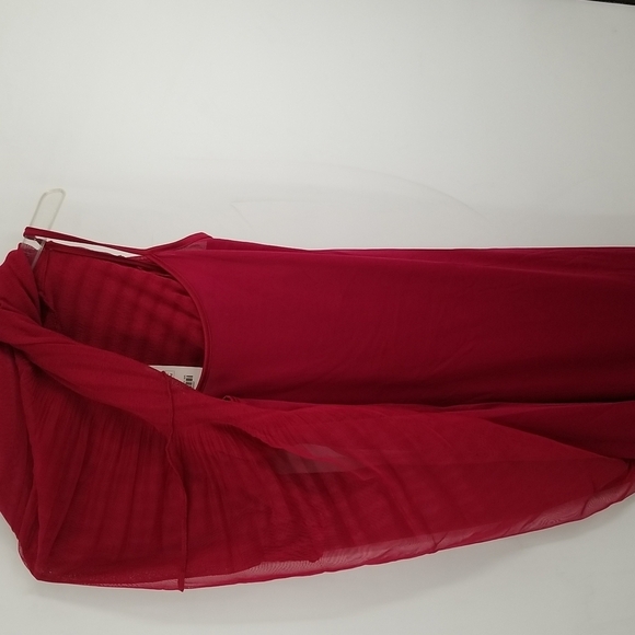 Zara Cranberry Dropped Waist Sheer Overlay Dress with Slip - Picture 8 of 13
